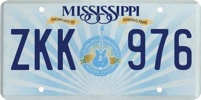 MS license plate ZKK976