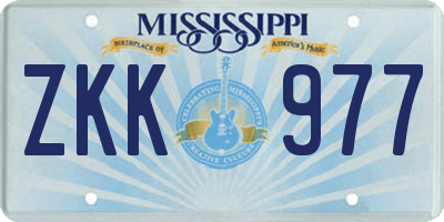 MS license plate ZKK977