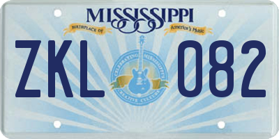 MS license plate ZKL082