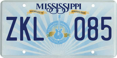 MS license plate ZKL085