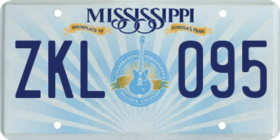 MS license plate ZKL095
