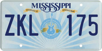 MS license plate ZKL175