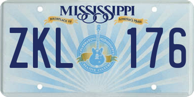 MS license plate ZKL176