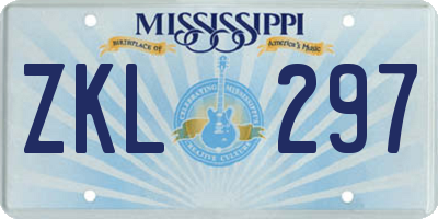 MS license plate ZKL297
