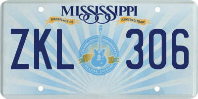 MS license plate ZKL306