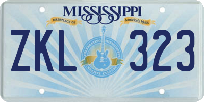 MS license plate ZKL323