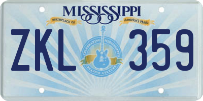 MS license plate ZKL359