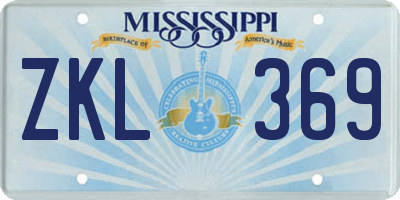 MS license plate ZKL369