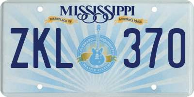 MS license plate ZKL370