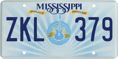 MS license plate ZKL379