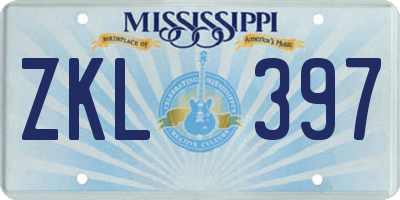 MS license plate ZKL397