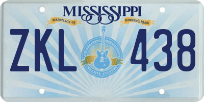 MS license plate ZKL438