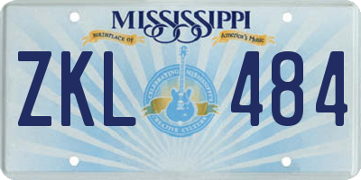 MS license plate ZKL484
