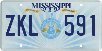 MS license plate ZKL591