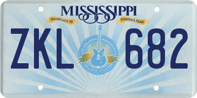 MS license plate ZKL682
