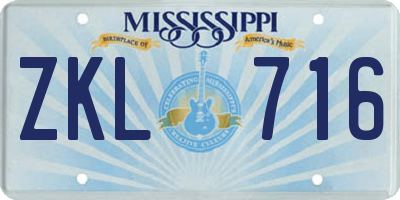 MS license plate ZKL716
