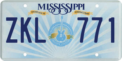 MS license plate ZKL771