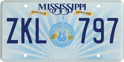 MS license plate ZKL797