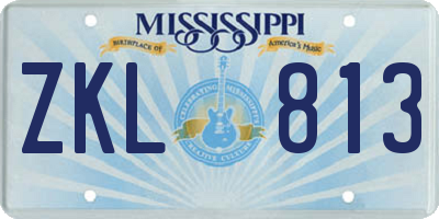 MS license plate ZKL813