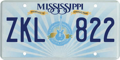 MS license plate ZKL822