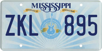 MS license plate ZKL895