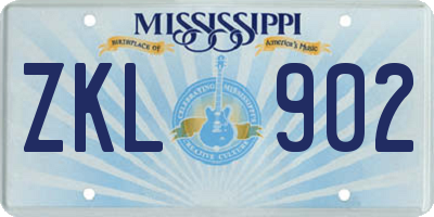 MS license plate ZKL902