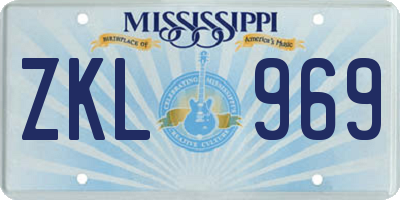 MS license plate ZKL969