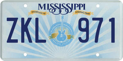 MS license plate ZKL971