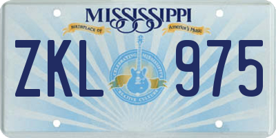 MS license plate ZKL975