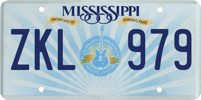 MS license plate ZKL979
