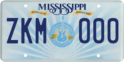 MS license plate ZKM000
