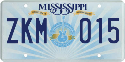 MS license plate ZKM015