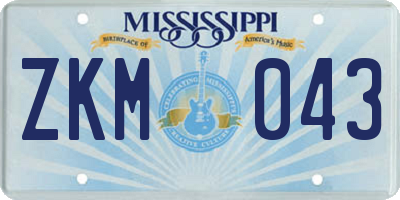 MS license plate ZKM043
