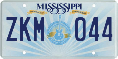 MS license plate ZKM044