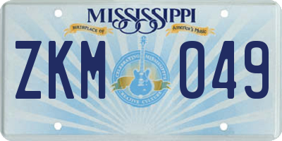 MS license plate ZKM049