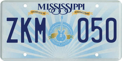 MS license plate ZKM050