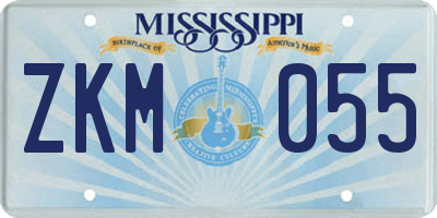 MS license plate ZKM055