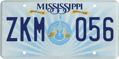 MS license plate ZKM056