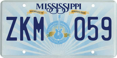 MS license plate ZKM059