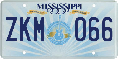 MS license plate ZKM066