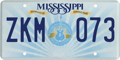 MS license plate ZKM073