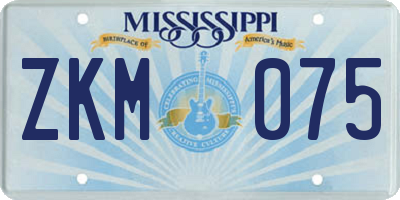 MS license plate ZKM075