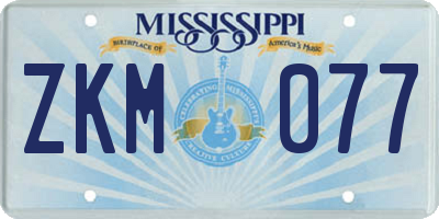MS license plate ZKM077