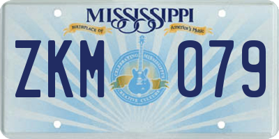 MS license plate ZKM079