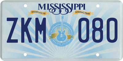 MS license plate ZKM080