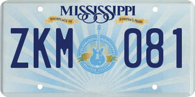 MS license plate ZKM081