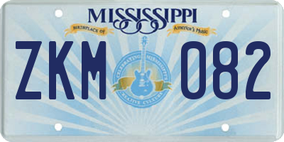 MS license plate ZKM082