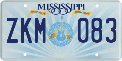MS license plate ZKM083