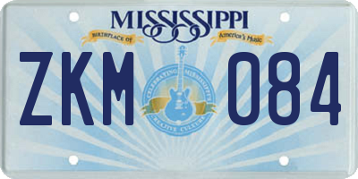 MS license plate ZKM084