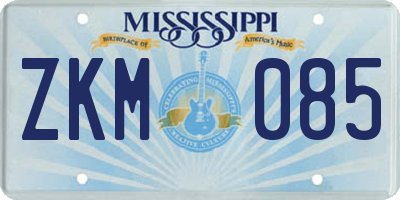 MS license plate ZKM085